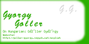 gyorgy goller business card